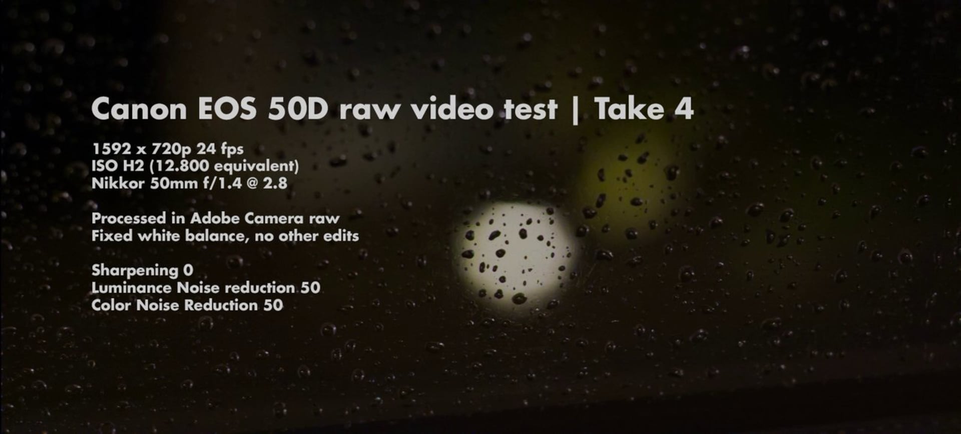 Canon EOS 50D raw video test – ISO 12.800 (H2)