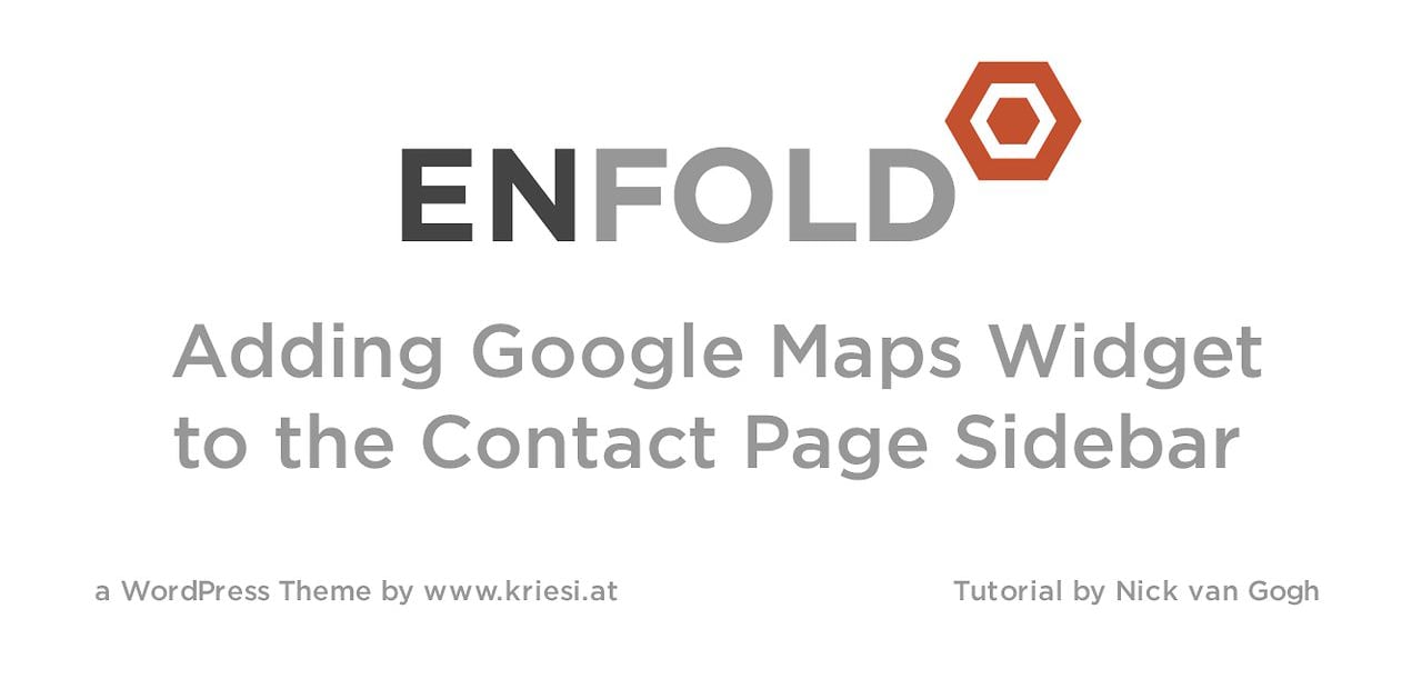 Enfold Theme Tutorial: How to add the Google Map widget to a sidebar