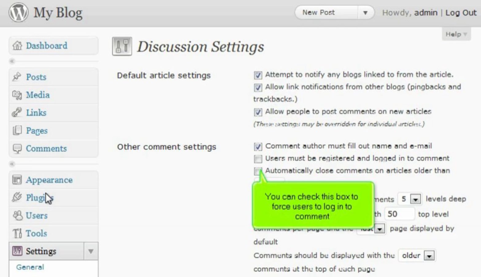 How to configure your settings in WordPress