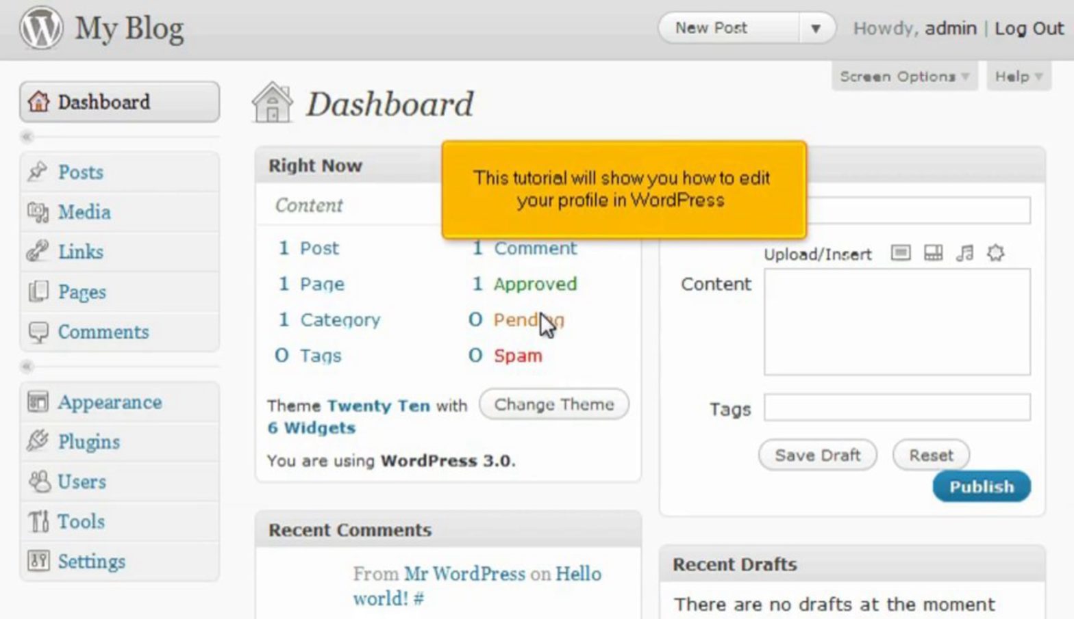 How to edit your profile in WordPress
