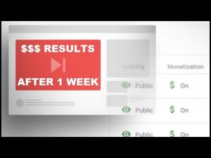 Results from the First Week of Monetizing my YouTube Channel