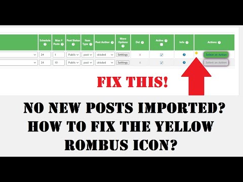 How to fix the ‘Yellow Diamond’ icon when running importing in plugins (Newsomatic, Echo and others)