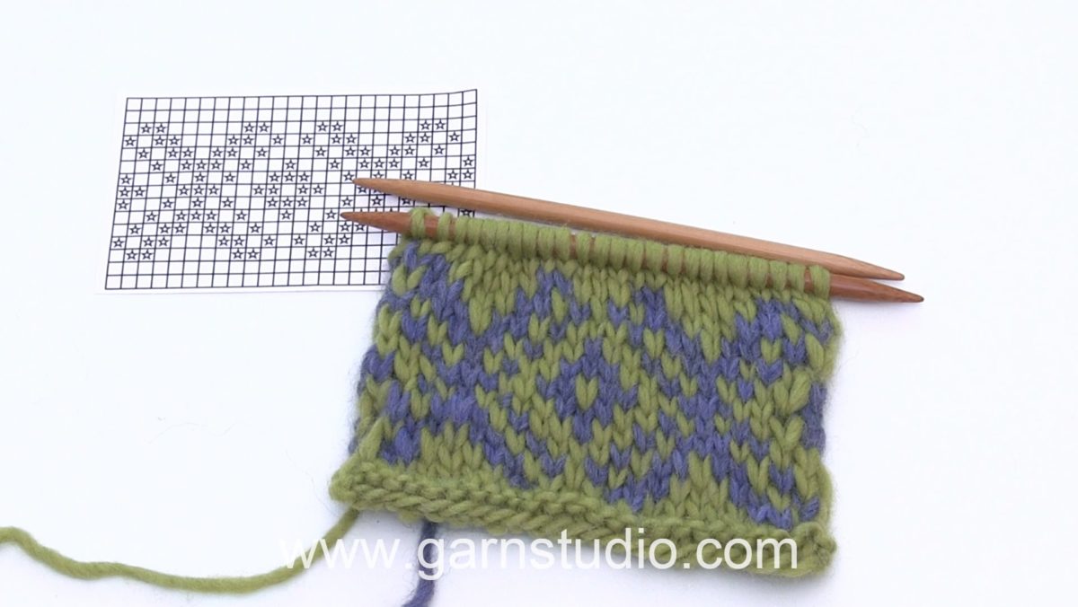 How to knit Fair Isle (2 color knitting) continental