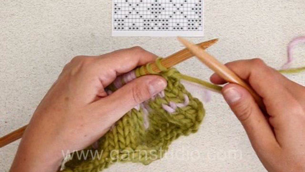How to knit Fair Isle (2 color knitting) US/UK
