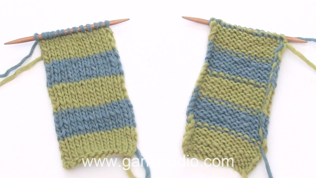 How to knit stripes back and forth