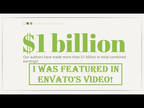 I was featured in Envato’s $1bln Community Earnings Video! Thank you, Envato!