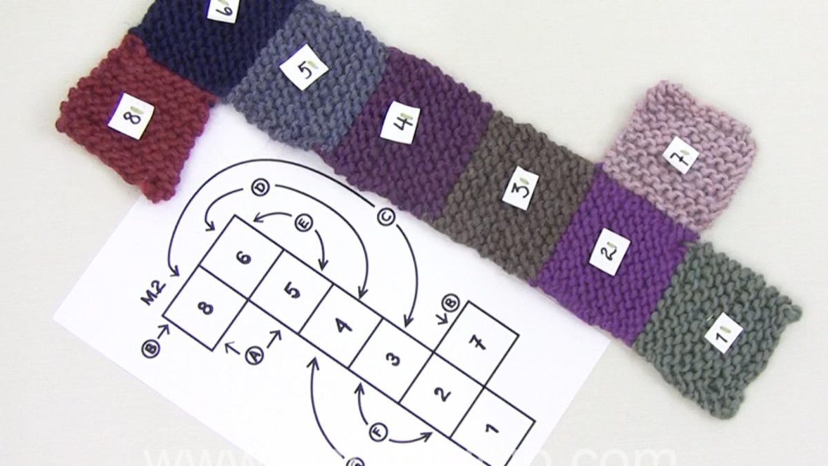 How to assembly slippers with squares following a chart