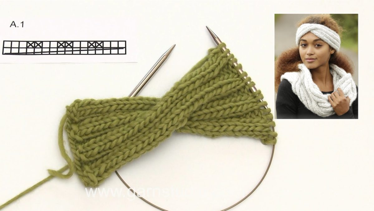How to knit the head band in DROPS 173-8