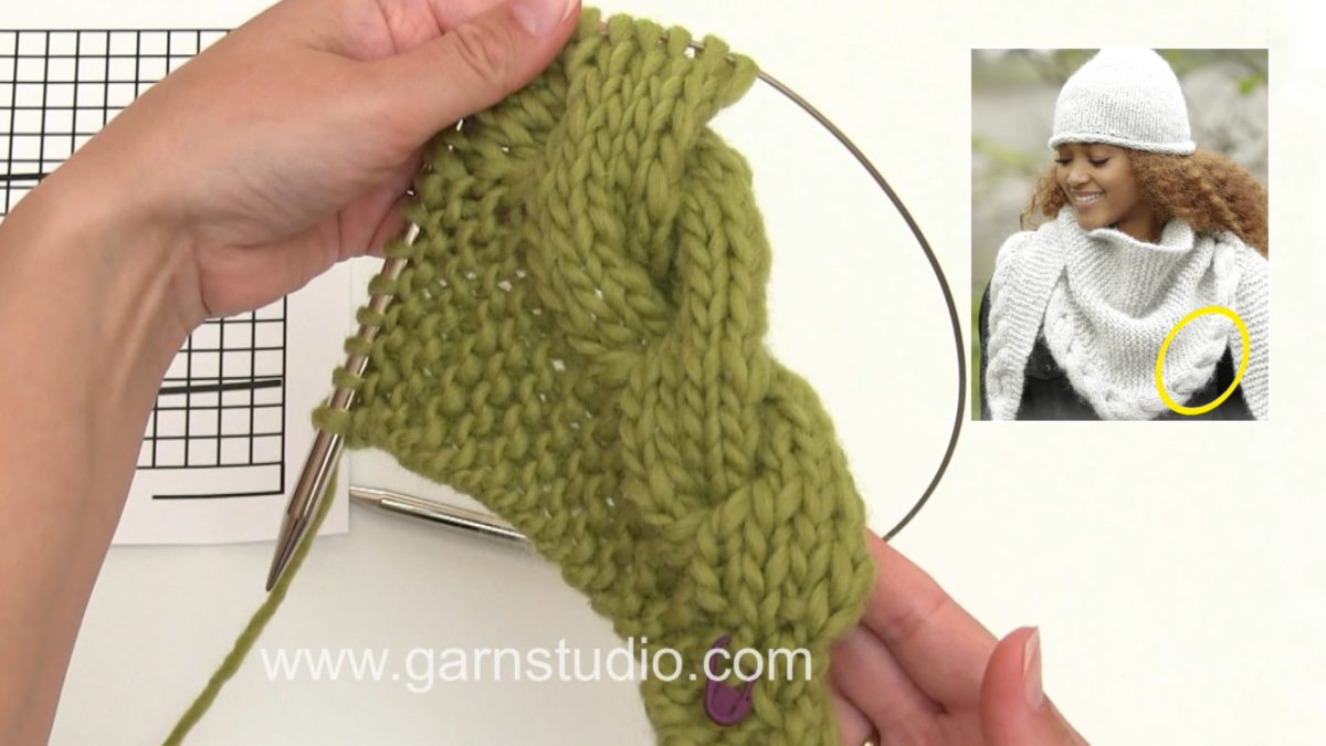 How to knit the cable edge in DROPS 172-10