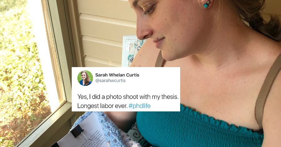 This Woman’s Maternity Shoot With Her Thesis Is Pure Joy