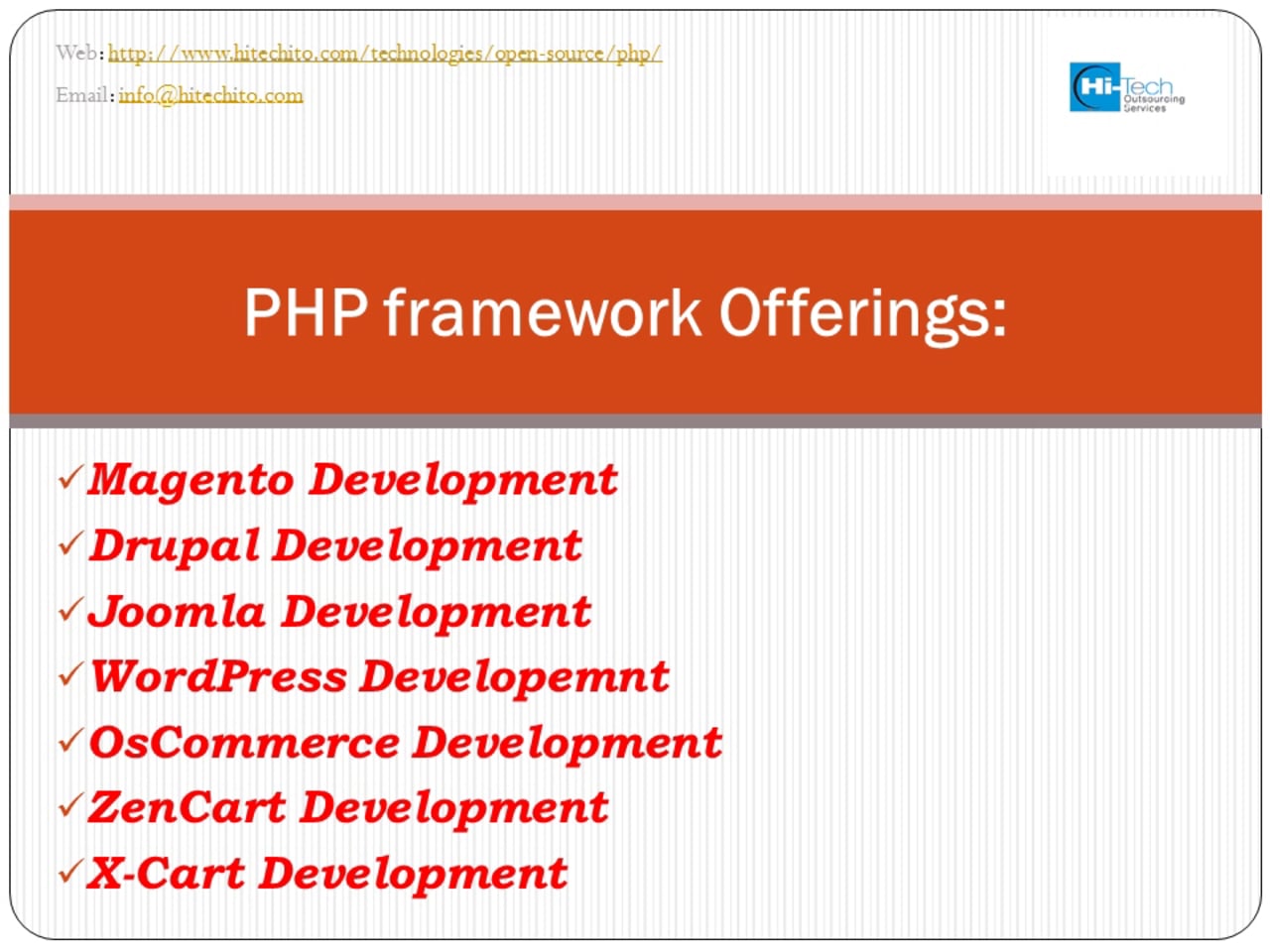 Offshore PHP Development Services Company India | Hi-Tech ITO