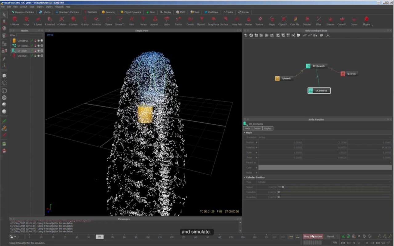 RealFlow 2015 tutorials : First steps with Dyverso.