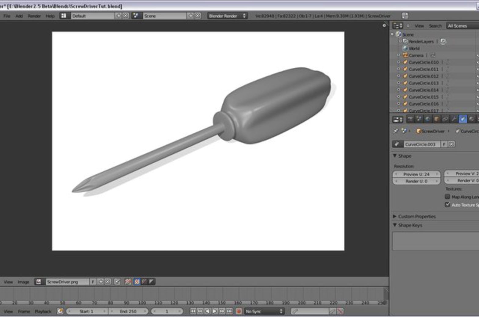 Blender 2.5 – Creating a Screw Driver with Nurbs