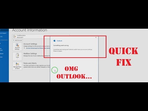 Quick Fix “Something went wrong and Outlook couldn’t save your account settings. Please try again”