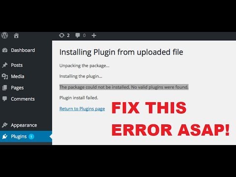 Fix “The package could not be installed. No valid plugins were found.” error when installing plugins
