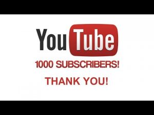 Thank you for reaching 1000 subscribers on YouTube!