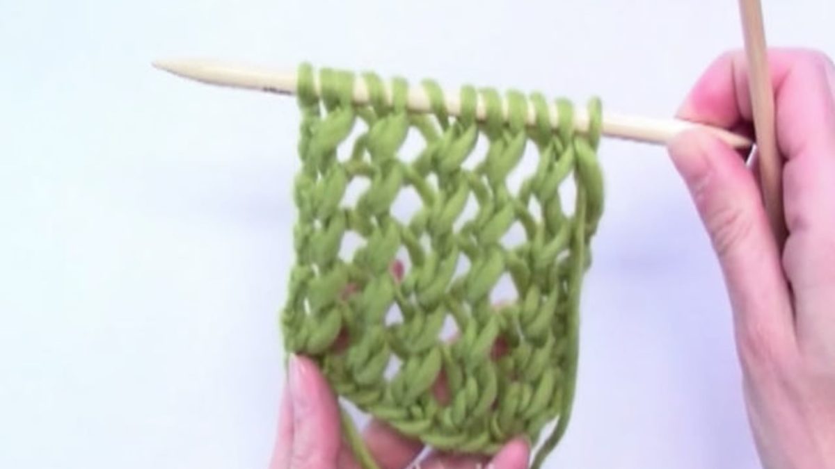 How to knit a basic lace pattern with 1 yo, K2 together