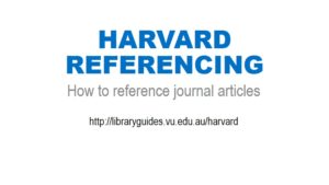 Harvard Referencing: journal articles