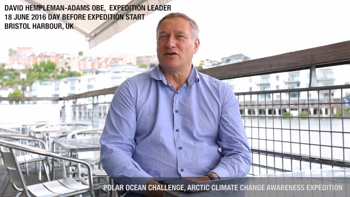 David Hempleman-Adams in Bristol, UK 18th June 2016 talking about imminent departure of Polar Ocean Challenge expedition