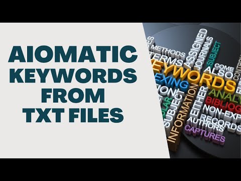 Aiomatic update: import titles and keywords from text files uploaded to your server