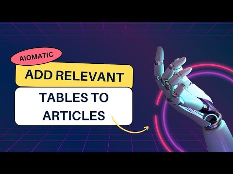 Aiomatic Update: Add Relevant Tables To Created Articles