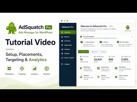 AdSquatch Pro Tutorial – WordPress Ads Manager for Banners, Placements, Targeting & Analytics