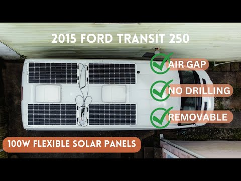 RENOGY FLEXIBLE SOLAR PANELS INSTALL | 2015 Ford Transit 250 | Van Build Series | High Roof Van
