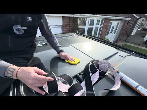Fitting flexible slim solar panels, to the transit custom camper van conversion