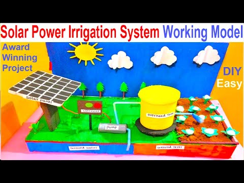 solar power irrigation system project model | science project | diy | howtofunda