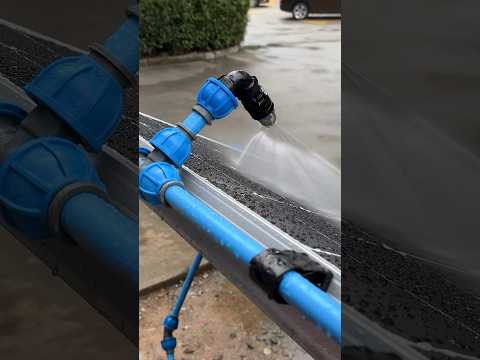 Solar panel cleaning sprinkler! Piping for solar panel cleaning! #cleaning #cooling #irrigation