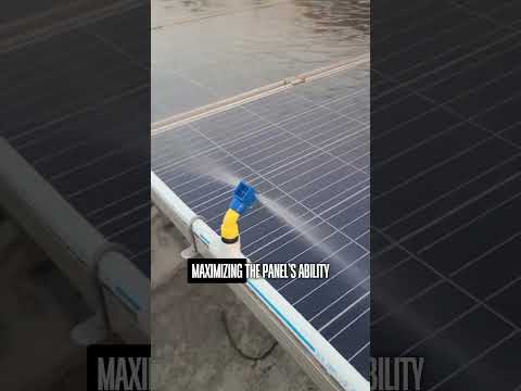 This is an automatic solar panel cleaning system.