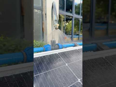 Automatic solar panels cleaning! Piping system for solar panels cleaning! #cleaning #cooling
