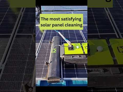 The most satisfying solar panel cleaning #shorts #satisfyingvideo #solarpanelcleaning #amazing #fun