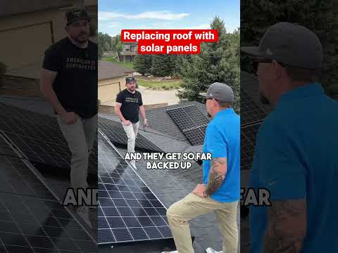 Replacing roofing shingle with solar panels #contractor #tool #roofing #building #diy #construction