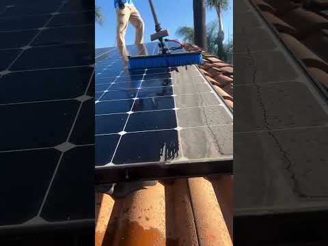 Cleaning process of solar panels