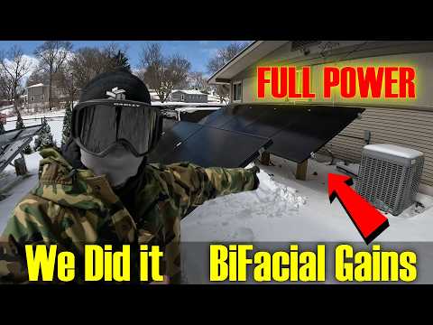HUGE BLIZZARD 70mph Winds, Surprise 415w Sirius Solar Panel Update! MASSIVE BiFacial Gains!!!