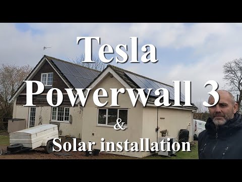 Powerwall 3 installation with solar panels. Tesla Powerwall 3.