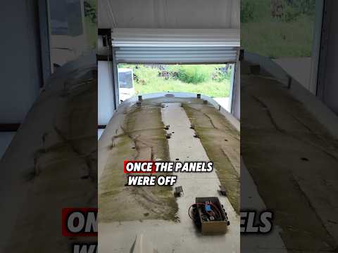 Resurfacing the roof and removing the solar panels #diy #campervan #rvlife #solarpanels #offgrid￼￼