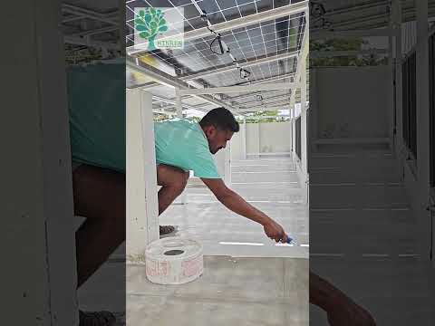 White painting below the Solar Panels . #solarinnovation #solar #solarstructure #sustainability