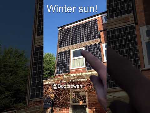 Winter sun on solar panels UK: wall mount is best! #solar #solarenergy #solarpower