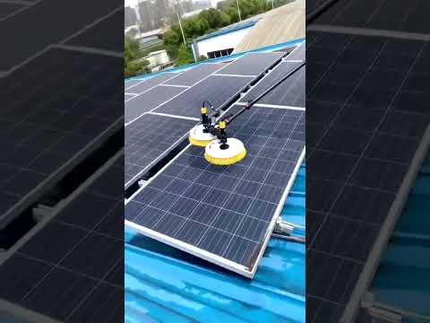 Solar Panels Cleaner Machine Robot Double Head Solar Panel Cleaning Brush #solarenergy #solarpanel