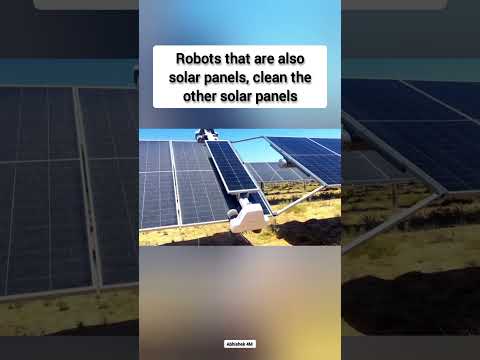 robots that are also solar panels, clean the other solar panels | #shorts #futuretech #robotics