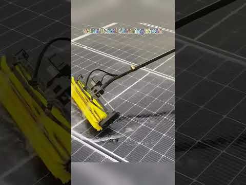 Simple and efficient brush that cleans solar panels quickly.#solarpanel #cleaning #brush #factory
