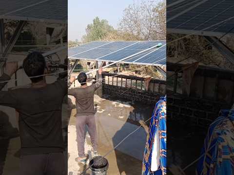 solar panel cleaning 🧼 #automobile #solartips #construction #solar #energy #cleanpower