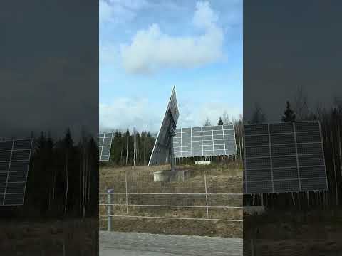 Solar panels beside Swedish country-side #solar #sweden #highway #travel #music #spring #longdrive