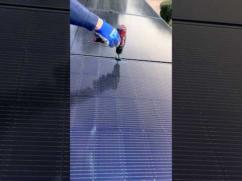 Man With A Tools 🛠️ #hardwork #roof #solarpanels #pv #greenenergy #construction #shorts