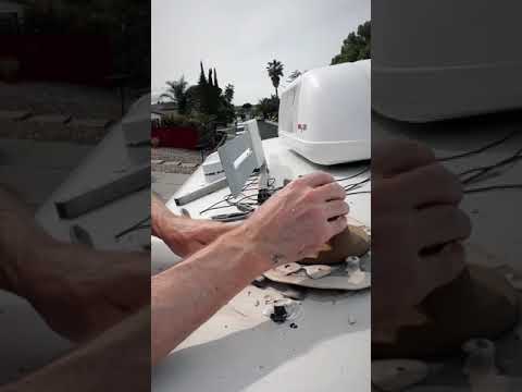 Removing ugly antenna for some #solar and #lithium #battery #vanlife #rialta #rv #foryou