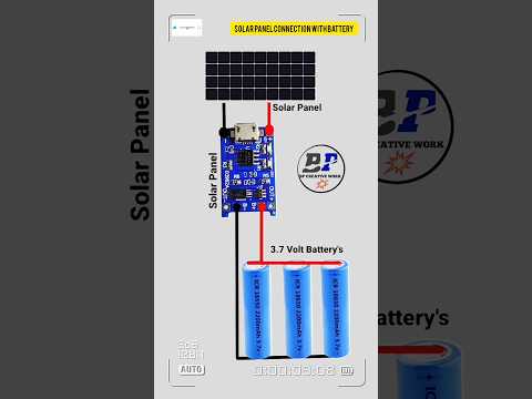 Solar panel Connection with Battery#youtube#electrical#project#creative#shorts#circuitdiagram