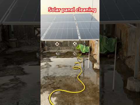 Solar panel cleaning by 1hp pump #solarpanelcleaning #ytshorts #solarsystem #solar #viralvideo