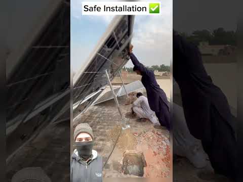 Solar panels structure safe installation on tiles roof #trending #safetyfirst #viralvideo